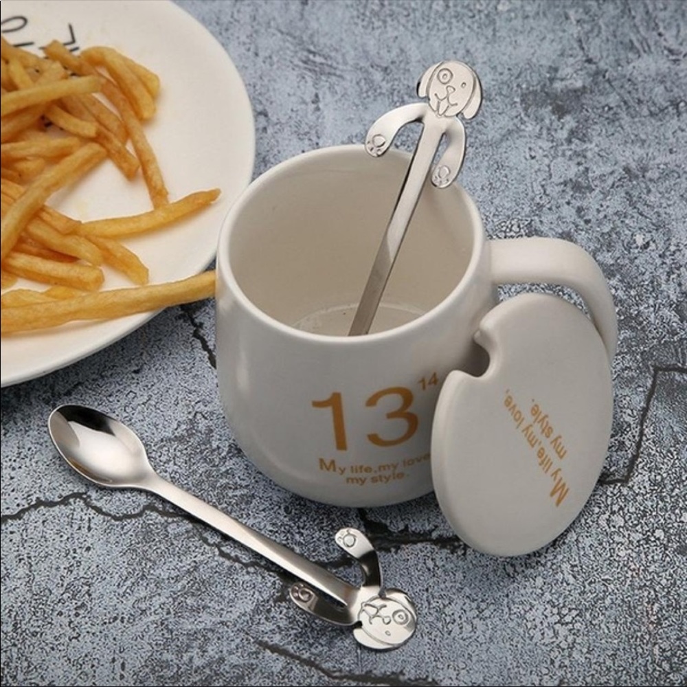 2 pcs. Cute dog coffee tea spoons